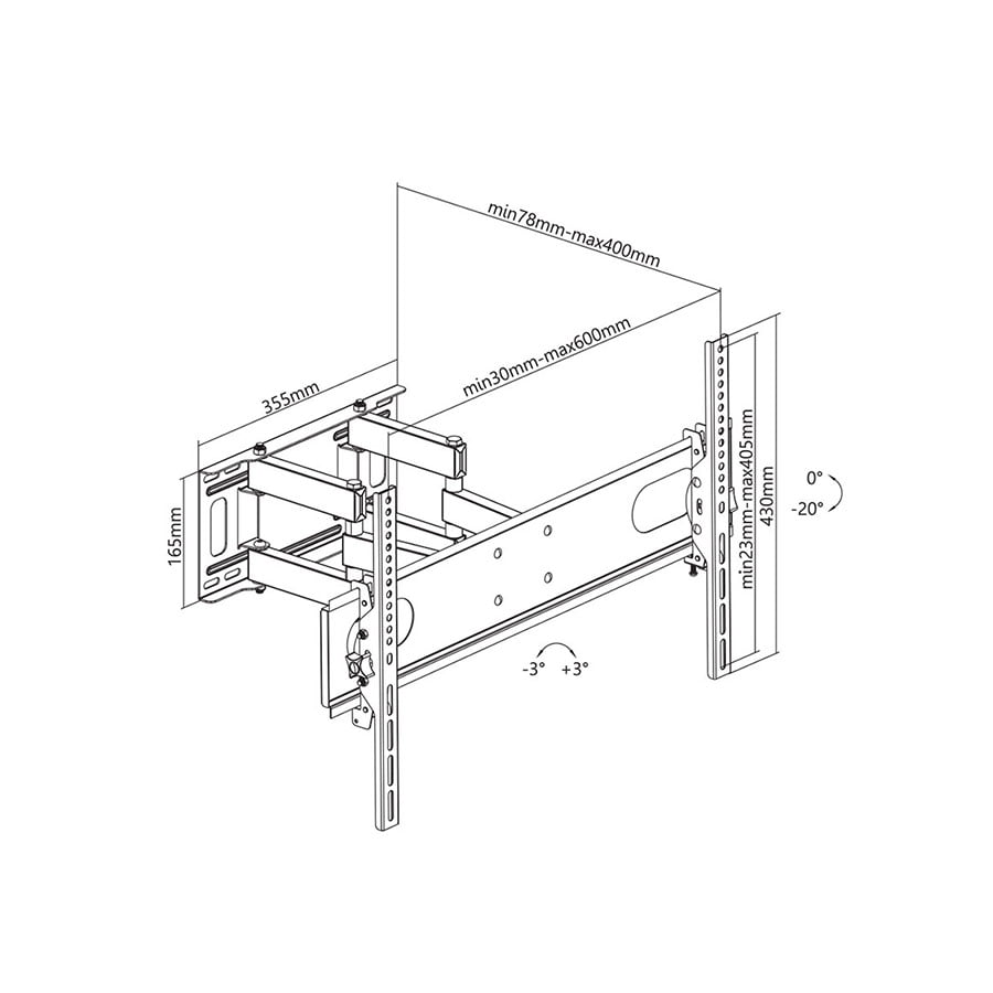 Nosač za TV SHO 4620 Extended holder TV 37"- 70" STELL - slika 6