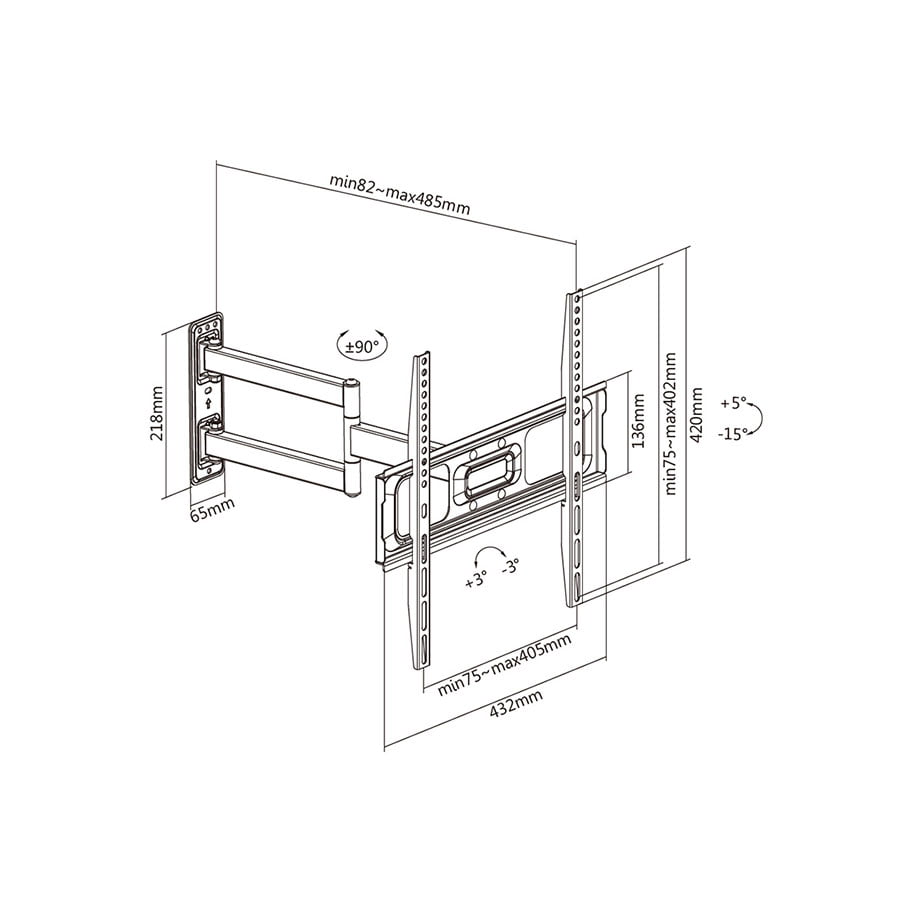 Nosač za TV SHO 5600 Extendable holder TV 32"-55" STELL - slika 6